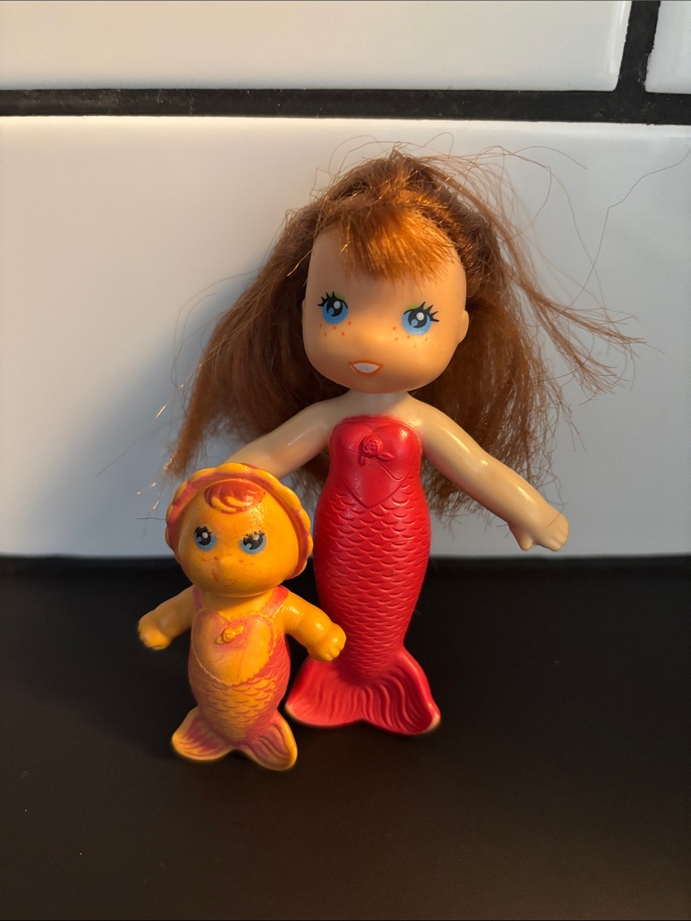 Vintage 70's Sea Wees Briny & Baby Beach Mermaid Doll Set